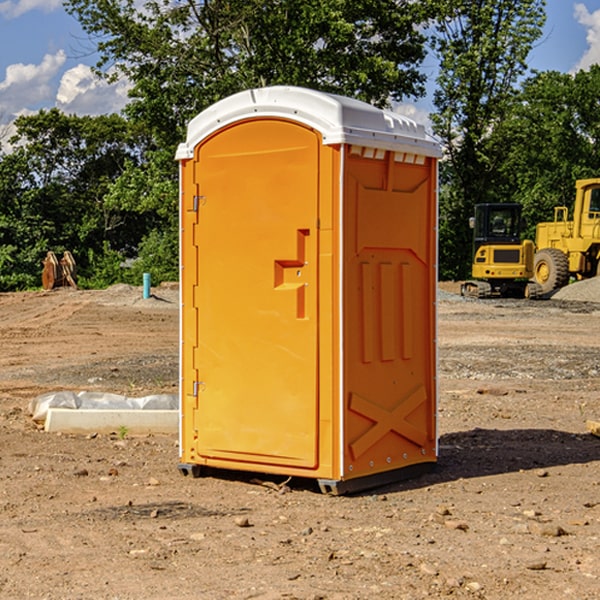 how often are the portable restrooms cleaned and serviced during a rental period in Browns Lake Wisconsin